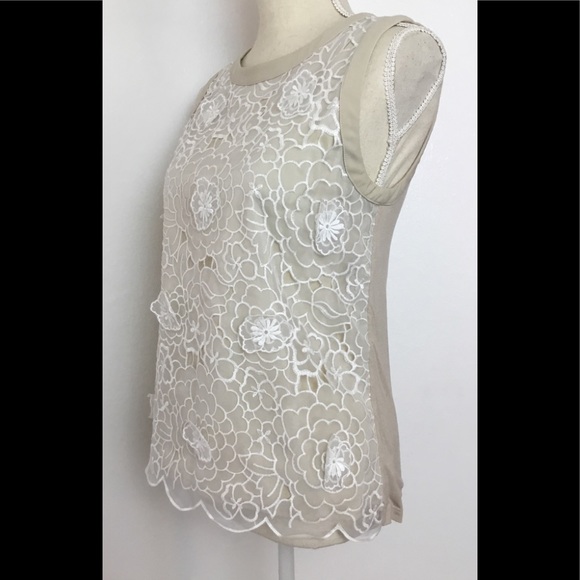 Ann Taylor Sleeveless Shirt Top Blouse Floral - Picture 3 of 5